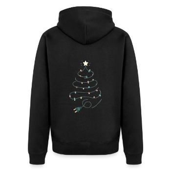 Christmas Tree String Lights Design - Unisex Premium Organic Zip Hoodie - black - Back - Nico (187cm)