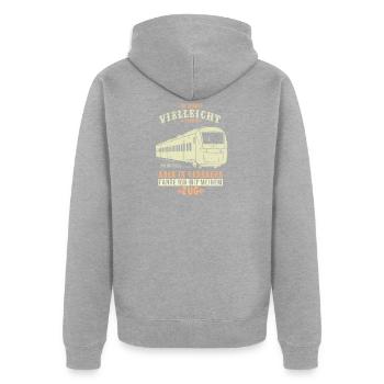 Lokführer Triebfahrzeugführer Bahnfahrer - Unisex Premium Bio Zip Hoodie - Grau meliert - Hinten - Nico (187cm)