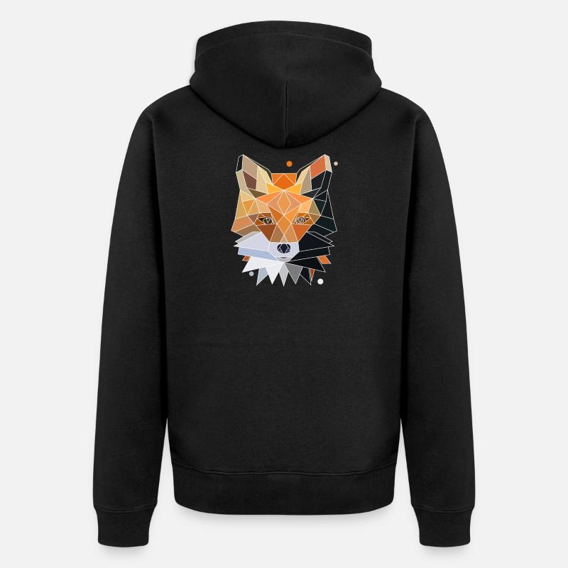 Fuchs Polygon Design - Unisex Premium Bio Zip Hoodie - Schwarz