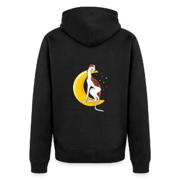 Lévrier reposant sur la lune - Veste à capuche bio Premium Unisexe - noir - Dos - Nico (187cm)