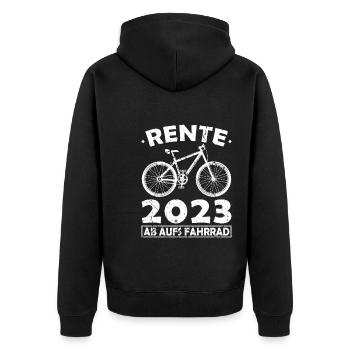 Rente 2023 Fahrrad Ruft Ruhestand Radfahrer - Unisex Premium Bio Zip Hoodie - Schwarz - Hinten - Nico (187cm)