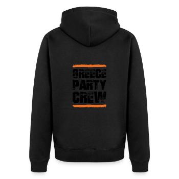 Greece Party Crew - Unisex Premium Organic Zip Hoodie - black - Back - Nico (187cm)