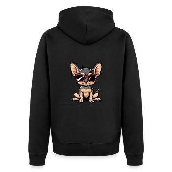 chien chihuahua - Veste à capuche bio Premium Unisexe - noir - Dos - Nico (187cm)