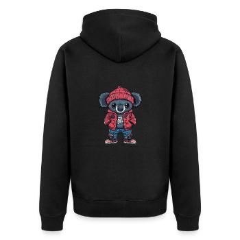 Koala Funny Winter - Veste à capuche bio Premium Unisexe - noir - Dos - Nico (187cm)