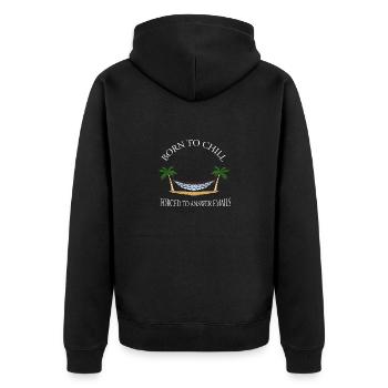 Born To Chill Forced To Answer Emails Hammock - Unisex Premium Organic Zip Hoodie - black - Back - Nico (187cm)