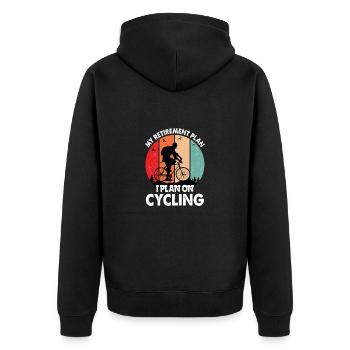 Pension Plan Pension Cycling Funny Sayings Gift - Unisex Premium Organic Zip Hoodie - black - Back - Nico (187cm)