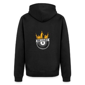Billard Pool Billard Billardkugel Billardkö 8Ball - Unisex Premium Bio Zip Hoodie - Schwarz - Hinten - Nico (187cm)