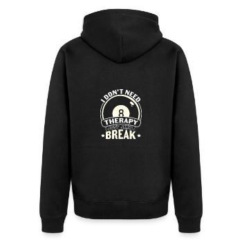 Billard Pool Billard Billardkugel Billardkö 8Ball - Unisex Premium Bio Zip Hoodie - Schwarz - Hinten - Nico (187cm)