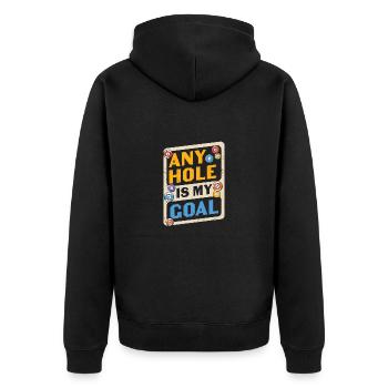Billard Pool Billard Billardkugel Billardkö 8Ball - Unisex Premium Bio Zip Hoodie - Schwarz - Hinten - Nico (187cm)