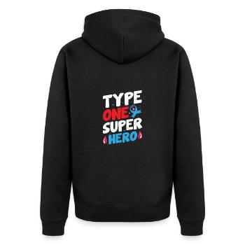 Insuline Junkie Diabète diabétique Sucre de type 1 - Veste à capuche bio Premium Unisexe - noir - Dos - Nico (187cm)