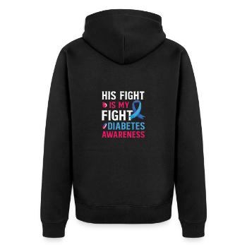 Insulin Junkie Diabetic Diabetes Sugar Type 1 - Unisex Premium Organic Zip Hoodie - black - Back - Nico (187cm)