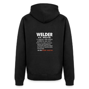 Welder Occupation Heat Steel Gas WIG MAG Welding - Unisex Premium Organic Zip Hoodie - black - Back - Nico (187cm)