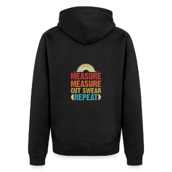 Tischler Bretter Beruf zimmermann holzwurm Holz - Unisex Premium Bio Zip Hoodie - Schwarz - Hinten - Nico (187cm)
