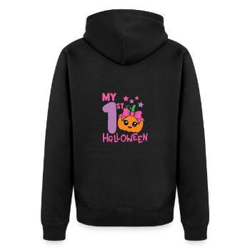 1er anniversaire 1 an Automne Bébé Halloween Fille - Veste à capuche bio Premium Unisexe - noir - Dos - Nico (187cm)