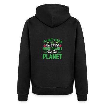 Plants Food Animal Welfare Herbivores Vegan - Unisex Premium Organic Zip Hoodie - black - Back - Nico (187cm)