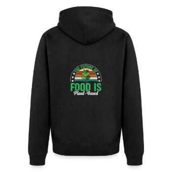 Pflanzliches Essen Vegan Gemüse Gesund Klimawandel - Unisex Premium Bio Zip Hoodie - Schwarz - Hinten - Nico (187cm)