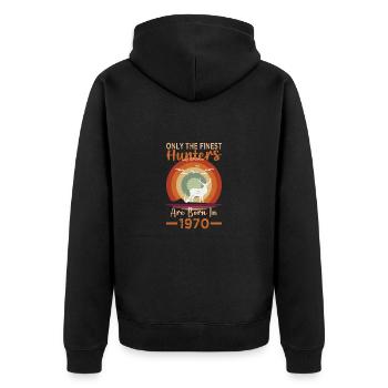 Jäger birthday present 1970 - Unisex Premium Organic Zip Hoodie - black - Back - Nico (187cm)