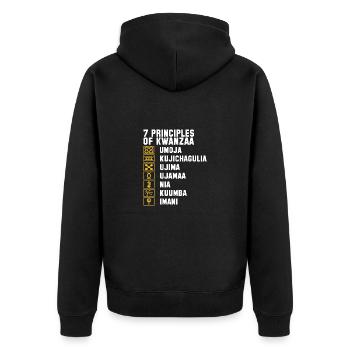 Kwanzaa Culture Roots Holiday Festival - Unisex Premium Organic Zip Hoodie - black - Back - Nico (187cm)