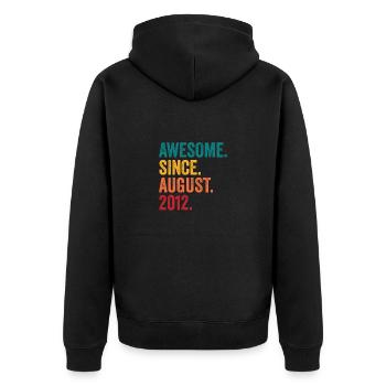 August 2012 - Birthday in August - Unisex Premium Organic Zip Hoodie - black - Back - Nico (187cm)