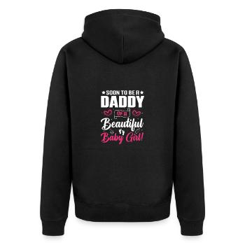 Bébé Papa Enceinte Nouveau-né Père Futur - Veste à capuche bio Premium Unisexe - noir - Dos - Nico (187cm)