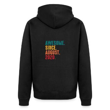 Großartig seit August 2020 Geburtstag - Unisex Premium Bio Zip Hoodie - Schwarz - Hinten - Nico (187cm)
