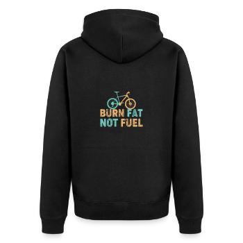 Cycopath Fahrrad E-Bike Radfahren Rennrad Fahrrad - Unisex Premium Bio Zip Hoodie - Schwarz - Hinten - Nico (187cm)