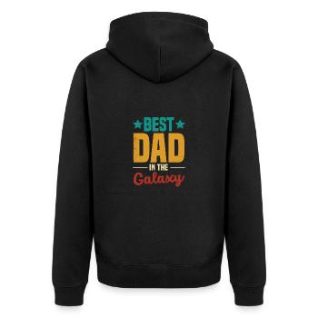 Meilleur monde Père Père Couple Couples Parents Papa papa - Veste à capuche bio Premium Unisexe - noir - Dos - Nico (187cm)