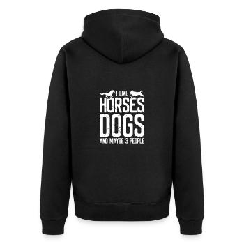 Chevaux Chiens | Horse Lover Cadeau Chien de cheval - Veste à capuche bio Premium Unisexe - noir - Dos - Nico (187cm)