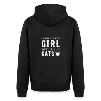 Chat Chats Animal Animal De compagnie Fille Chat Dame - Veste à capuche bio Premium Unisexe - noir - Dos - Nico (187cm)