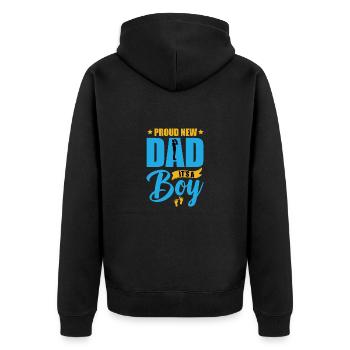 Proud Dad It's a Boy - Father - Unisex Premium Organic Zip Hoodie - black - Back - Nico (187cm)