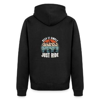 Cycopath Fahrrad E-Bike Radfahren Rennrad Fahrrad - Unisex Premium Bio Zip Hoodie - Schwarz - Hinten - Nico (187cm)