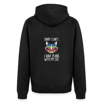 Chat Chats Animal Animal De compagnie Fille Chat Dame - Veste à capuche bio Premium Unisexe - noir - Dos - Nico (187cm)
