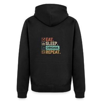 Origami Crafting Master Folding Technique Art Paper - Unisex Premium Organic Zip Hoodie - black - Back - Nico (187cm)
