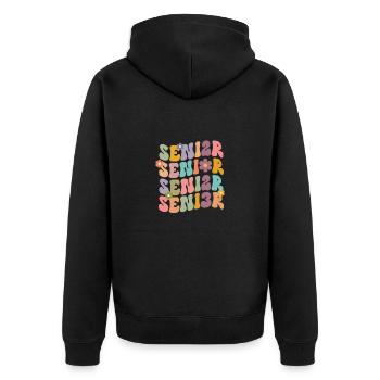 Rentner 2022 Ruhestand Rente Opa Pension Senior - Unisex Premium Bio Zip Hoodie - Schwarz - Hinten - Nico (187cm)