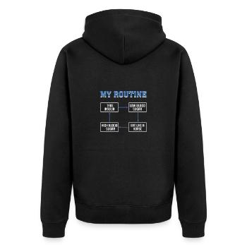 Diabetes Type 1 Diabetic Held Insulin t1d Sugar - Unisex Premium Organic Zip Hoodie - black - Back - Nico (187cm)