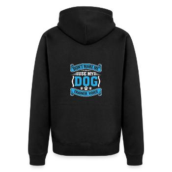 Dog trainer on dog place in dog training - Unisex Premium Organic Zip Hoodie - black - Back - Nico (187cm)