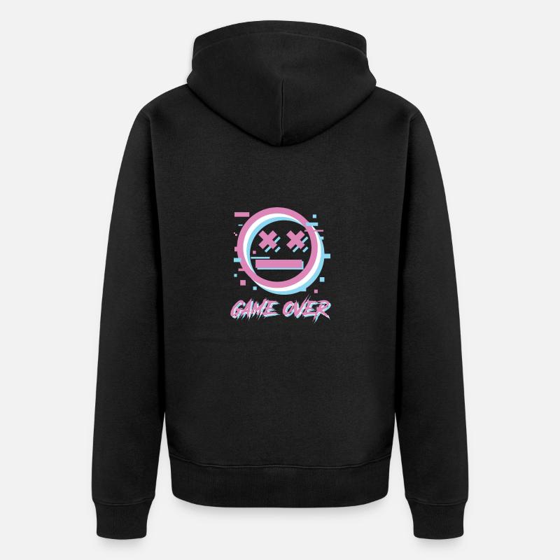 Game Over Lettrage Rétro - Veste à capuche bio Premium Unisexe - noir