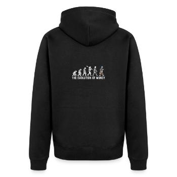 Bitcoin Plan B BTC Satoshi Crypto Hodl Maximaliste - Veste à capuche bio Premium Unisexe - noir - Dos - Nico (187cm)