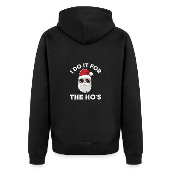 Santa Claus Weihnachten - Unisex Premium Bio Zip Hoodie - Schwarz - Hinten - Nico (187cm)