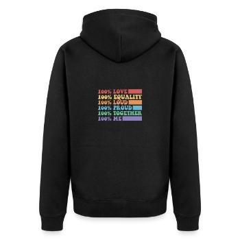 Gay Herz Schwul lesbisch Schwuler Lesbe Geschenk - Unisex Premium Bio Zip Hoodie - Schwarz - Hinten - Nico (187cm)