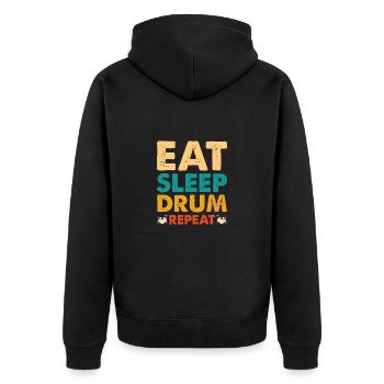 Batteurs Tambours Musiciens - Veste à capuche bio Premium Unisexe - noir - Dos - Nico (187cm)