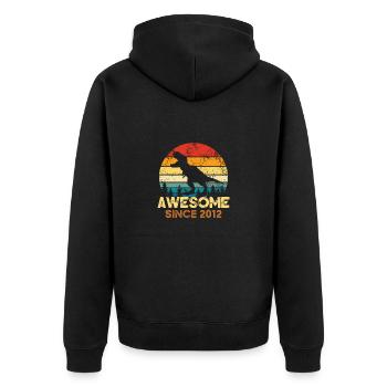 Fantastique depuis 2012 Amateur de dinosaures Dino - Veste à capuche bio Premium Unisexe - noir - Dos - Nico (187cm)