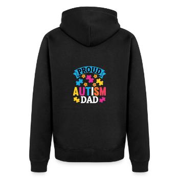Autisme Mère Fille Fils Autistic Parents Enfant - Veste à capuche bio Premium Unisexe - noir - Dos - Nico (187cm)