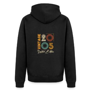Limited Edition 2005 Geburtstag Jahrgang 2005 - Unisex Premium Bio Zip Hoodie - Schwarz - Hinten - Nico (187cm)