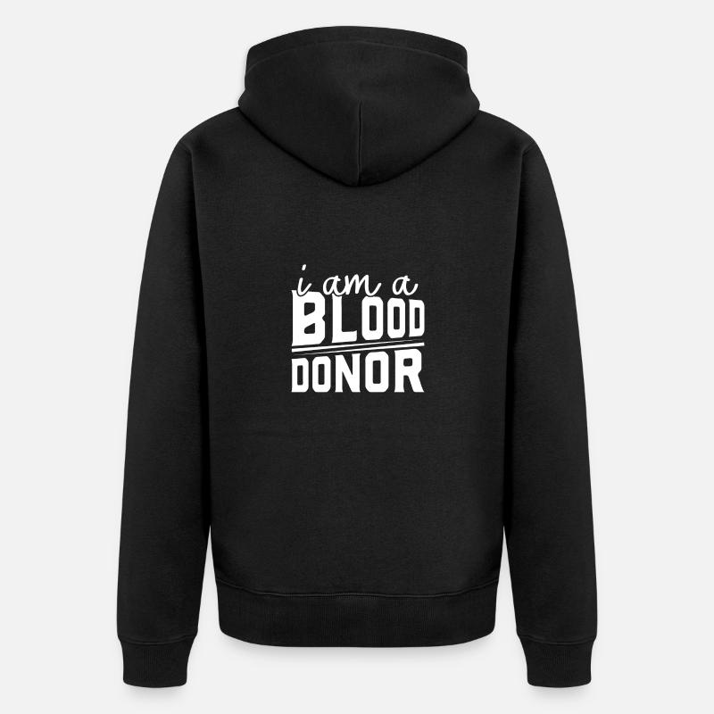Blutspende Blutspenden Blutspender - Unisex Premium Bio Zip Hoodie - Schwarz