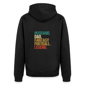 Fantasy Football Père Légende Mari Fantasy - Veste à capuche bio Premium Unisexe - noir - Dos - Nico (187cm)