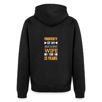 15 ans nouvellement marié 15e anniversaire de mariage - Veste à capuche bio Premium Unisexe - noir - Dos - Nico (187cm)
