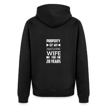 28 ans Marié Œillet Cadeau de mariage - Veste à capuche bio Premium Unisexe - noir - Dos - Nico (187cm)