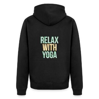 Yoga Mandala Sport Training Relaxation Végétalienne - Veste à capuche bio Premium Unisexe - noir - Dos - Nico (187cm)