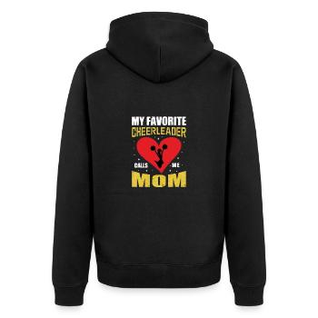 Cheerleading Mama Cheerleading Mutter Cheerleader - Unisex Premium Bio Zip Hoodie - Schwarz - Hinten - Nico (187cm)